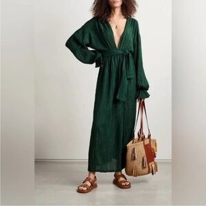 green emerald velvet dress Savannah Morrow Verita Dress in Agave  Coco & Lola
